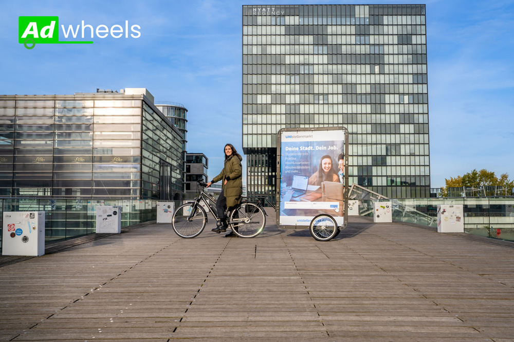 Fahrradwerbung mit vielen Vorteilen mit dem wendigen CLP-Bike von Ad-Wheels 