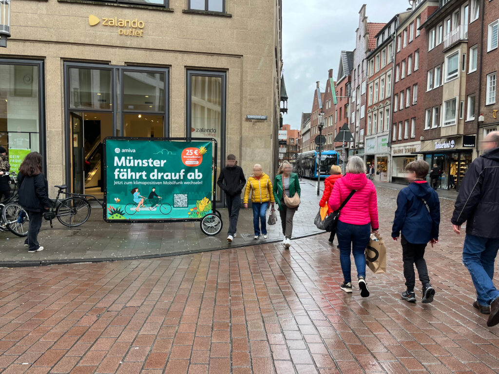 Fahrradwerbung in Münster mit vielen Sichtkontakten