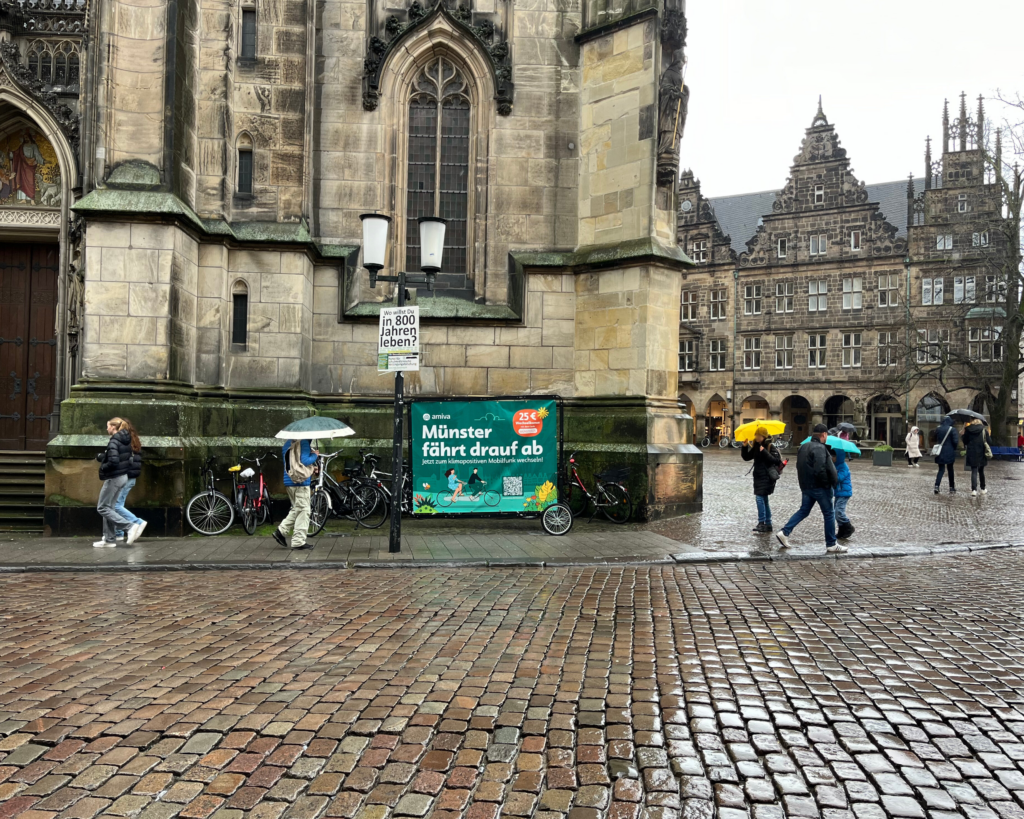 Zentraler geht Fahrradwerbung in Münster nicht