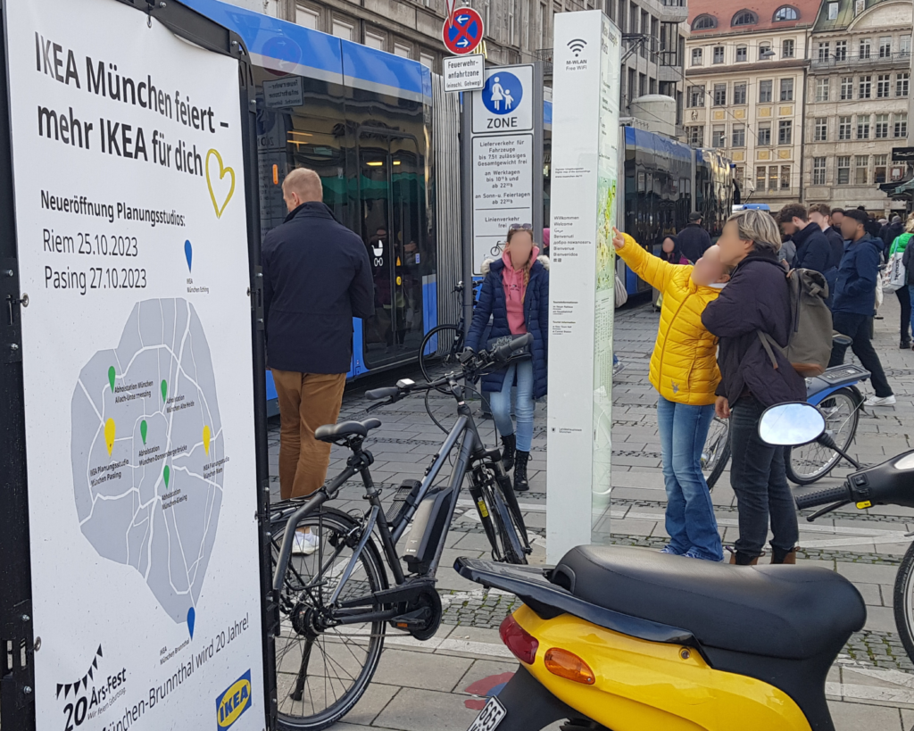 Bike advertising in Munich goes where cars have no access