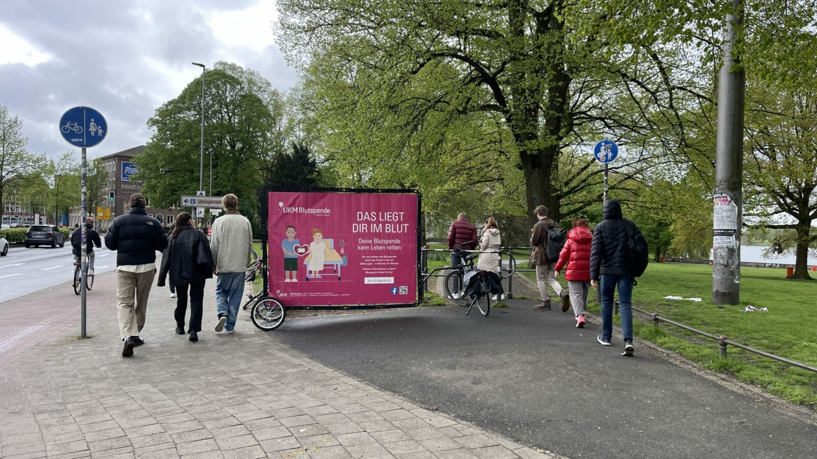 Draw attention to important issues with bike advertising and the extra-large XXL format