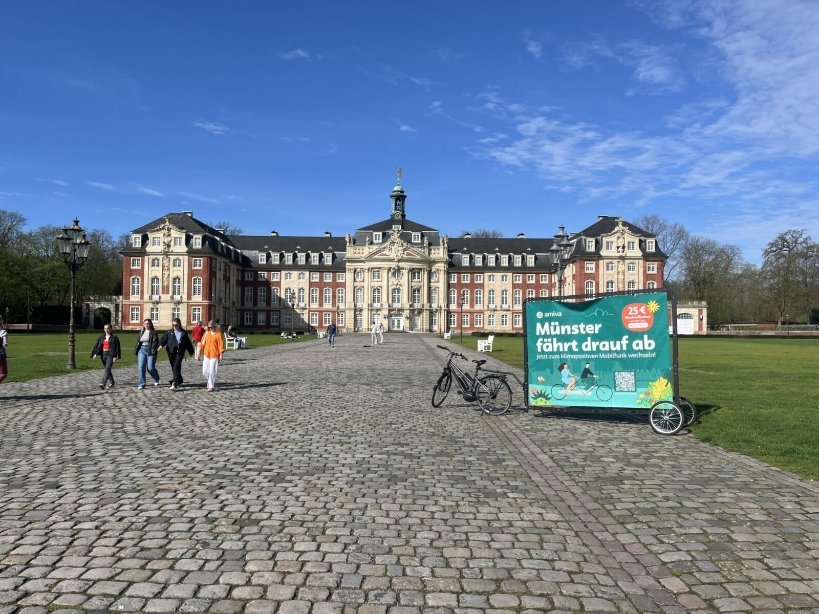 Bike advertising in Münster at the castle