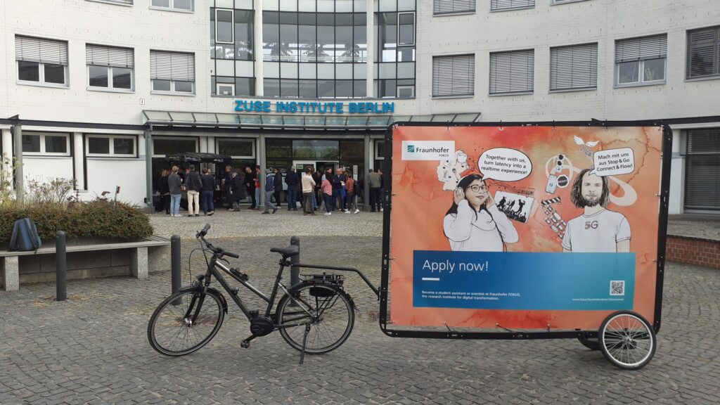 Bike advertising directly at the university