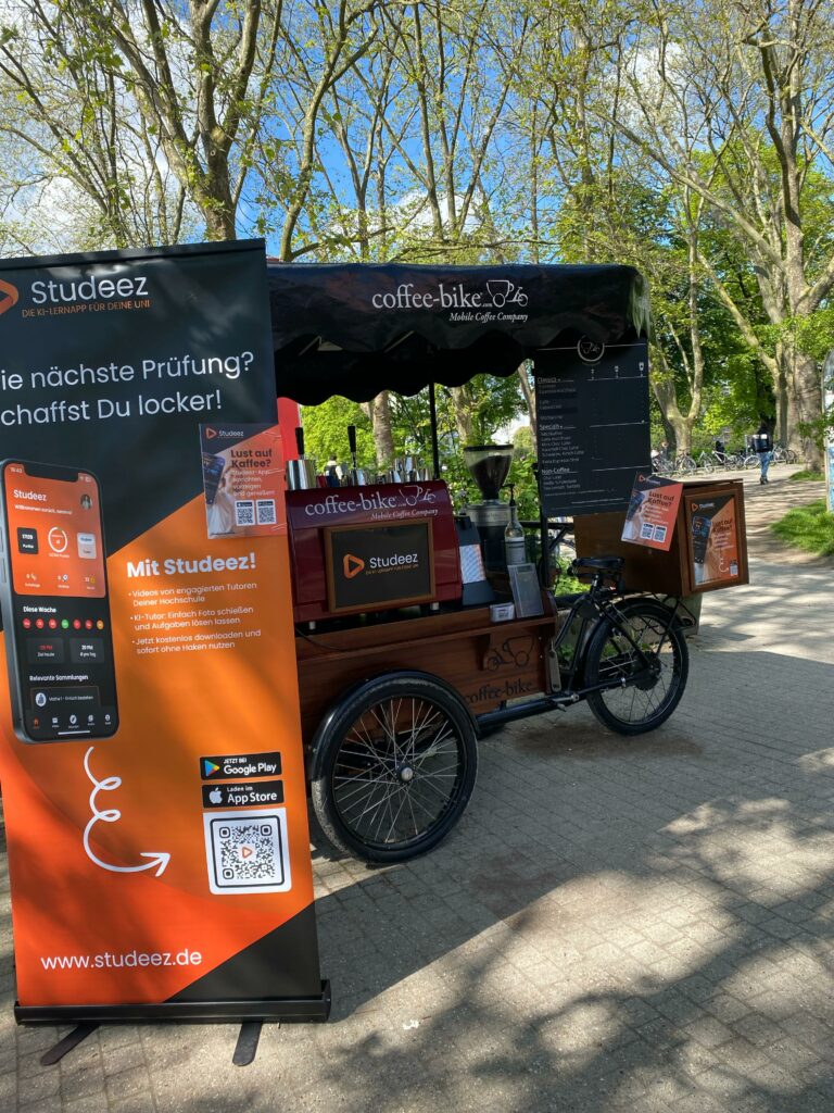 Hochwertiger Kaffee bei der Kaffeebike Promotion von Studeez