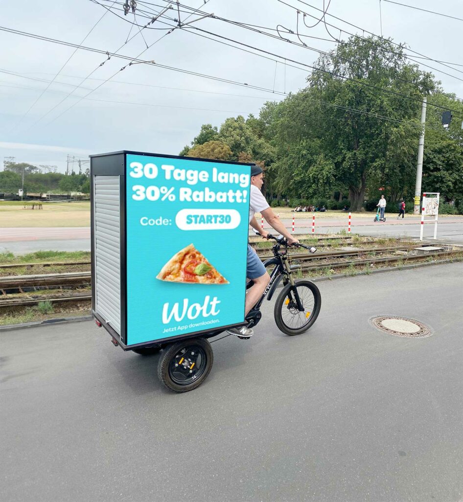 Mit Fahrradwerbung fällt Ihre Kampagne auch im lebhaftesten Stadtverkehr auf