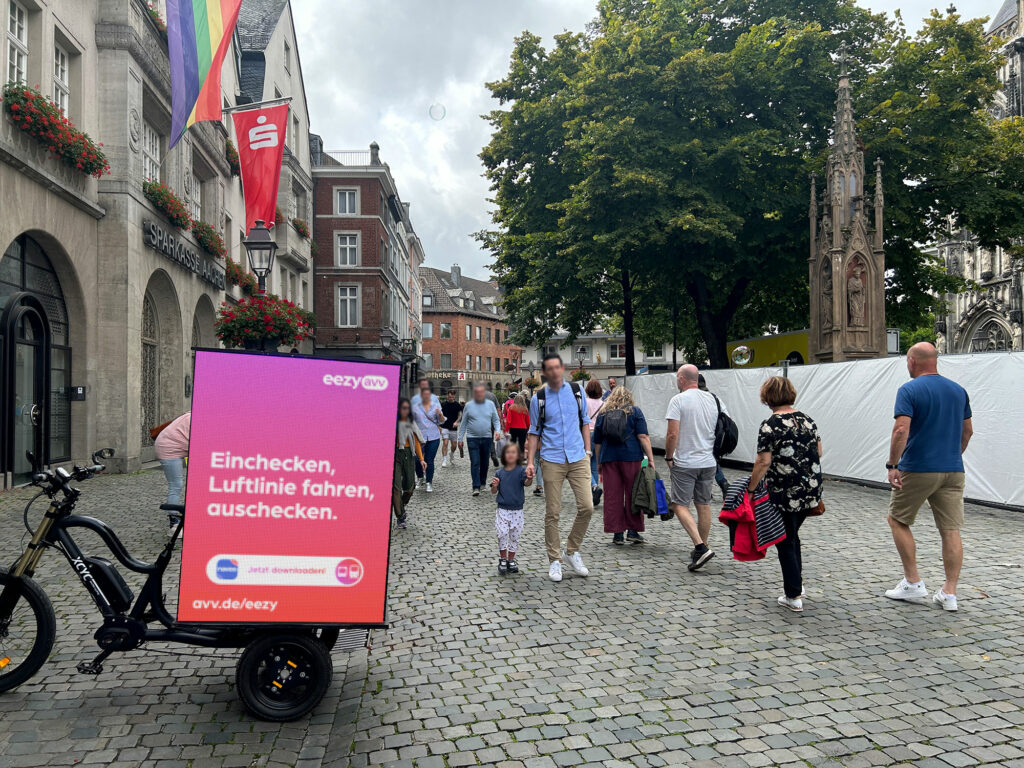 Viele Sichtkontakte in Aachen durch Fahrradwerbung. 